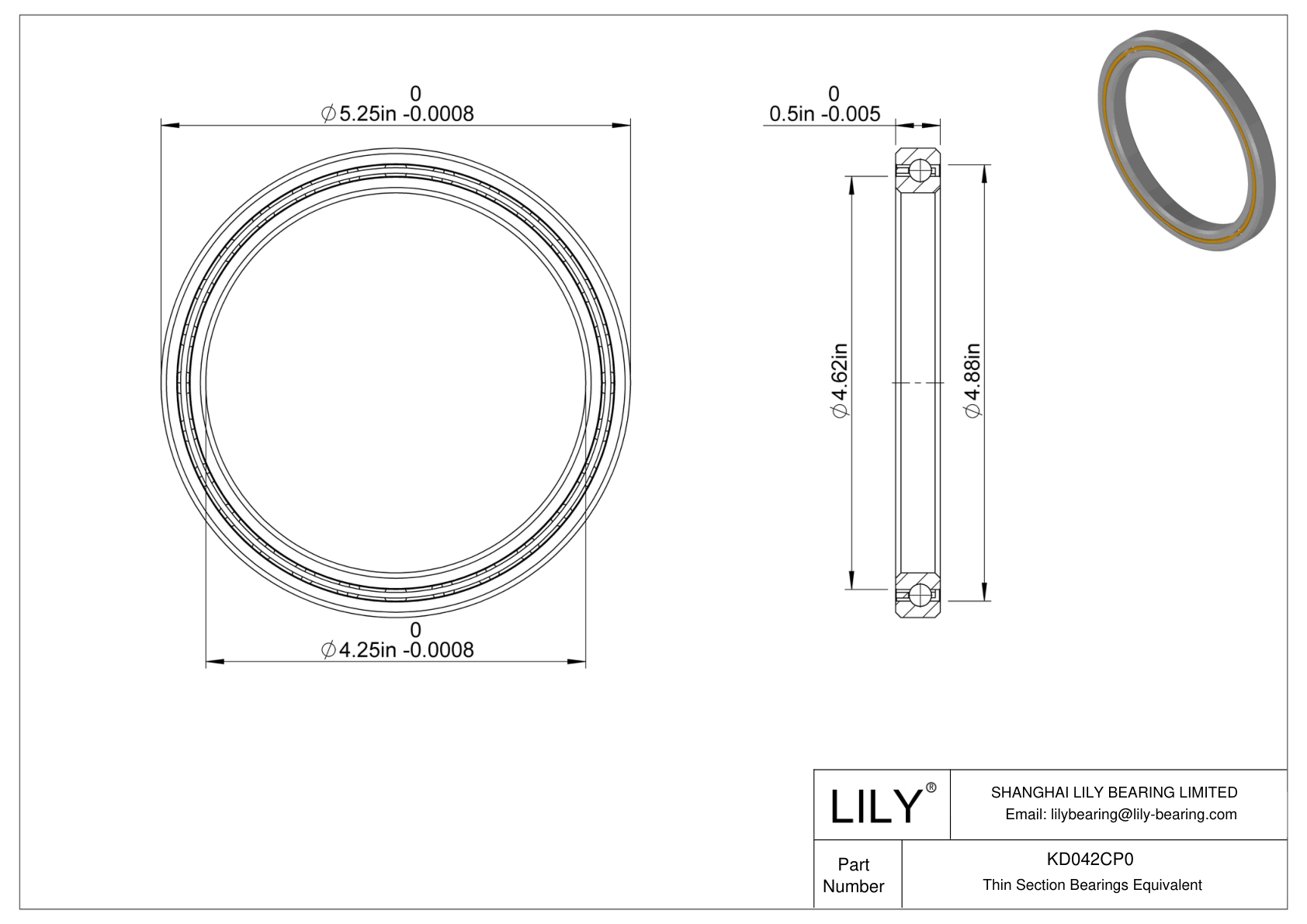 KD042CP0 Constant Section (CS) Bearings cad drawing