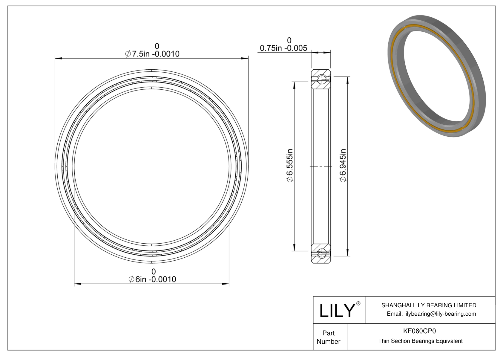 KF060CP0 Constant Section (CS) Bearings cad drawing