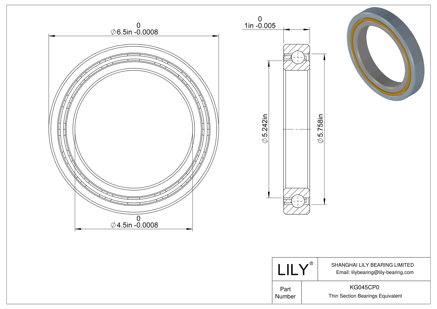 KG045CP0 Constant Section (CS) Bearings cad drawing