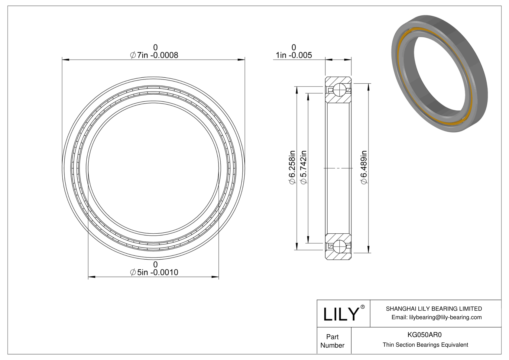 KG050AR0 Constant Section (CS) Bearings cad drawing