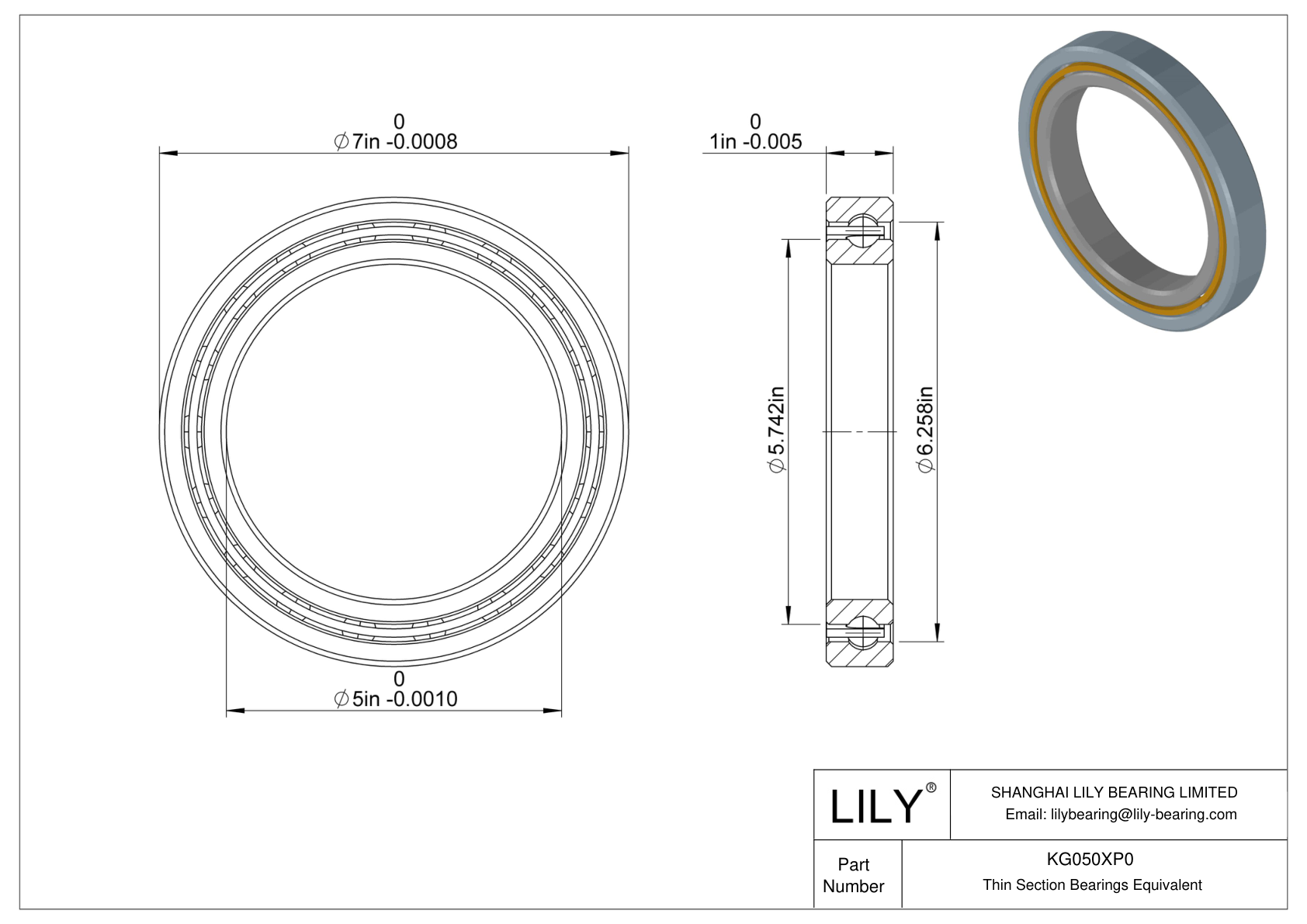 KG050XP0 Constant Section (CS) Bearings cad drawing