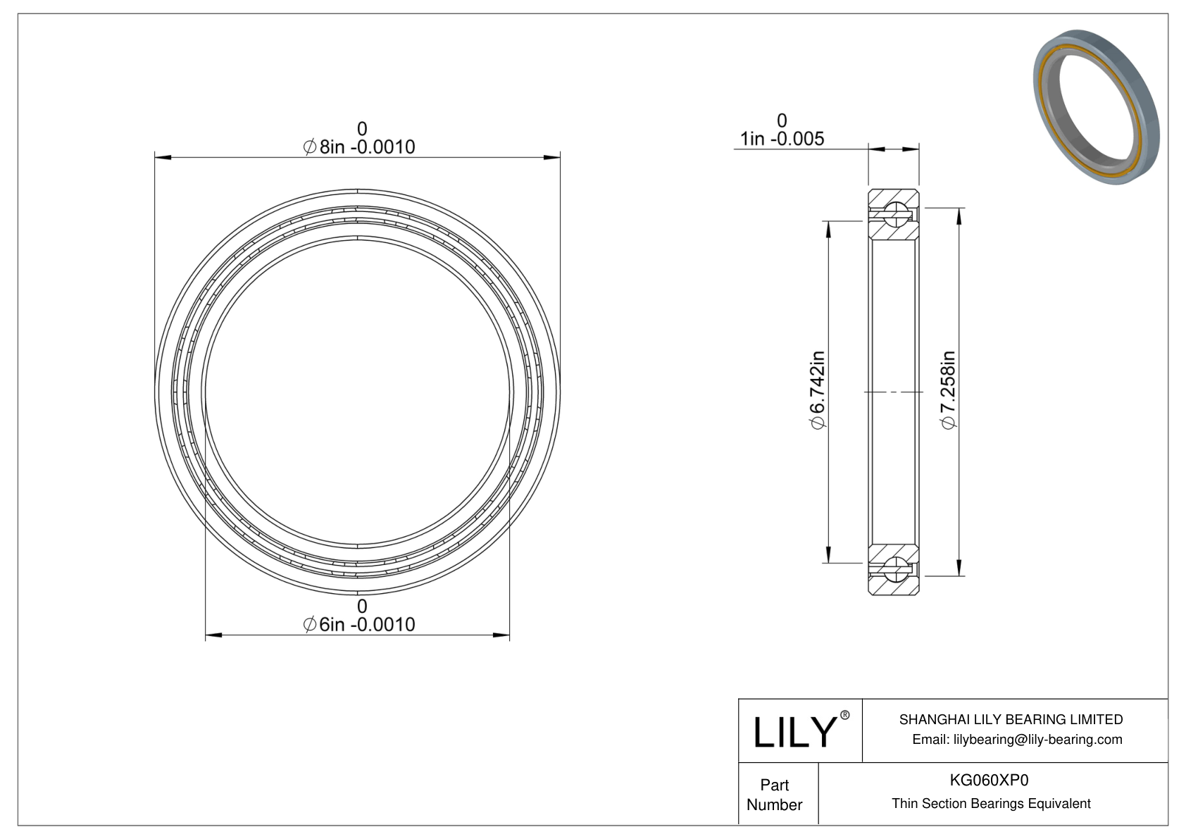 KG060XP0 Constant Section (CS) Bearings cad drawing