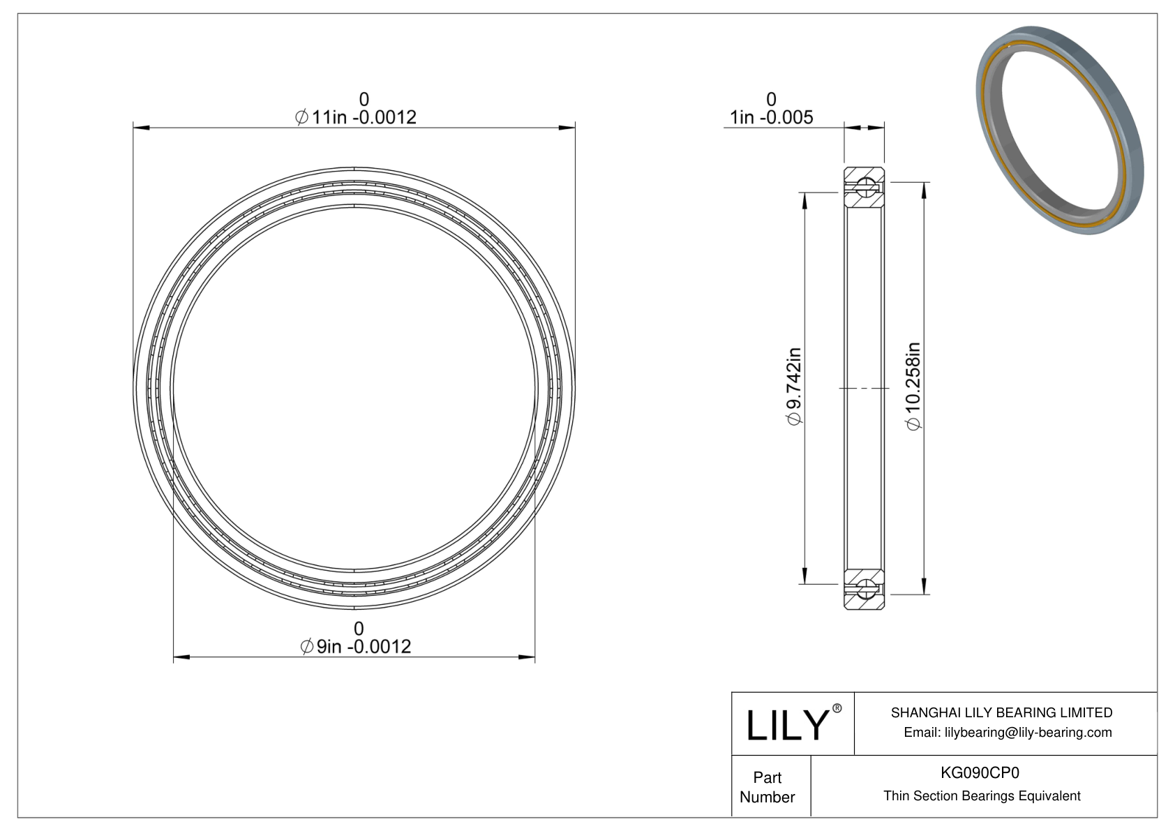 KG090CP0 Constant Section (CS) Bearings cad drawing