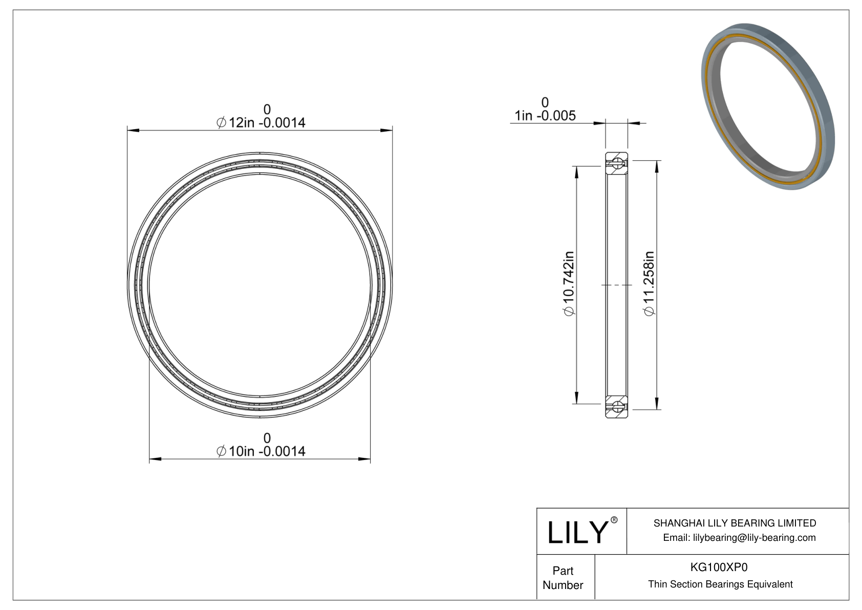 KG100XP0 Constant Section (CS) Bearings cad drawing