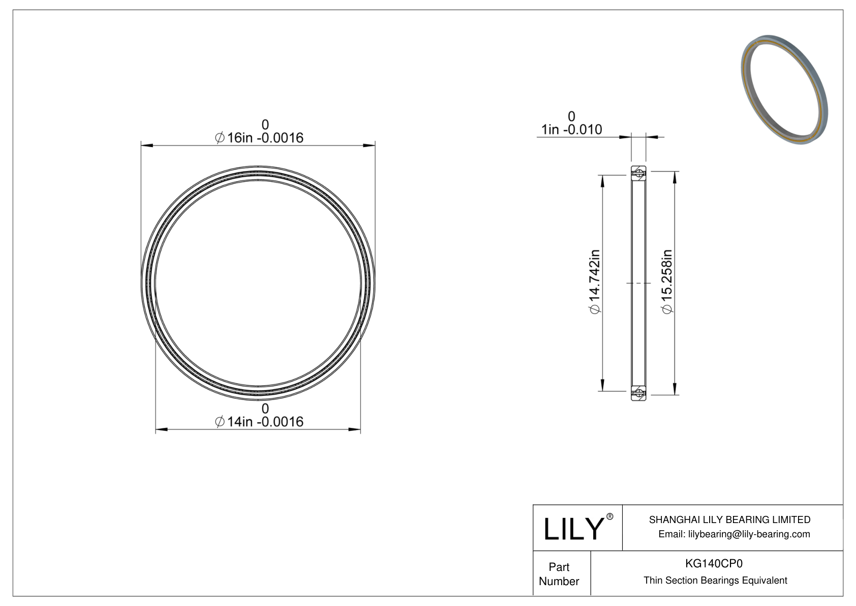 KG140CP0 Constant Section (CS) Bearings cad drawing
