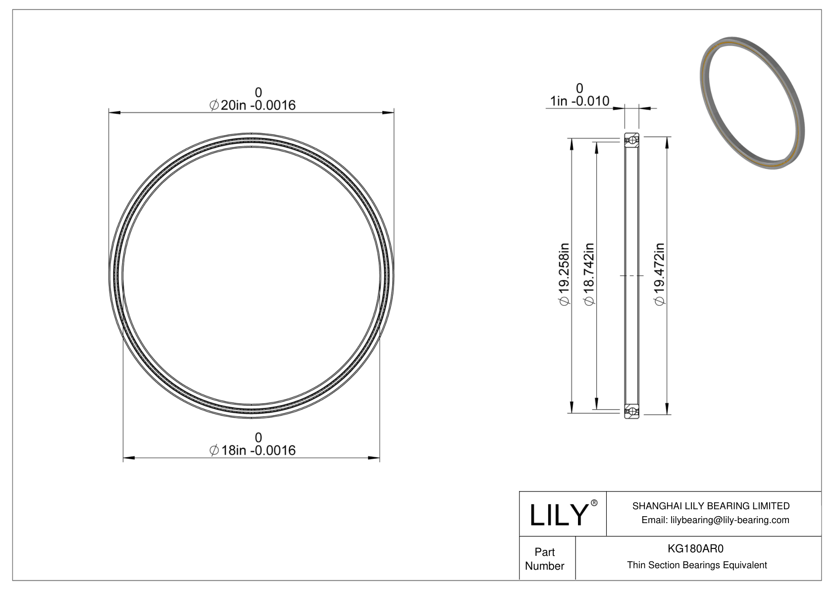 KG180AR0 Constant Section (CS) Bearings cad drawing