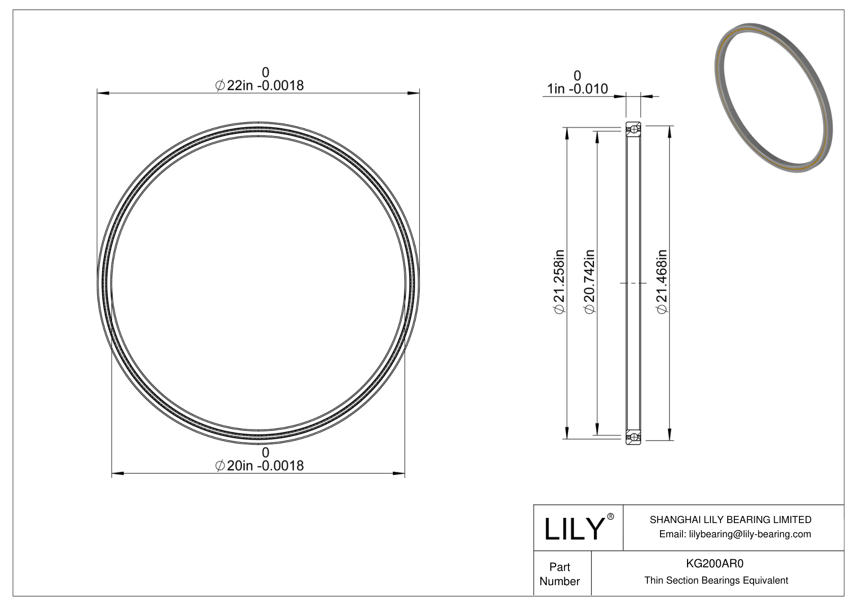 KG200AR0 Constant Section (CS) Bearings cad drawing