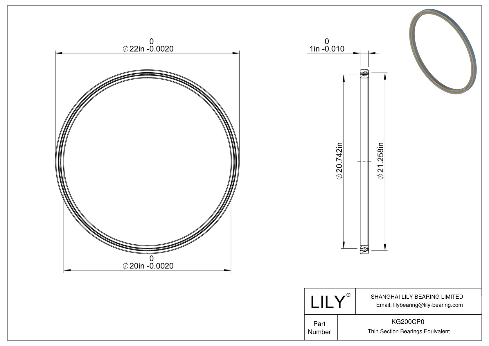 KG200CP0 Constant Section (CS) Bearings cad drawing