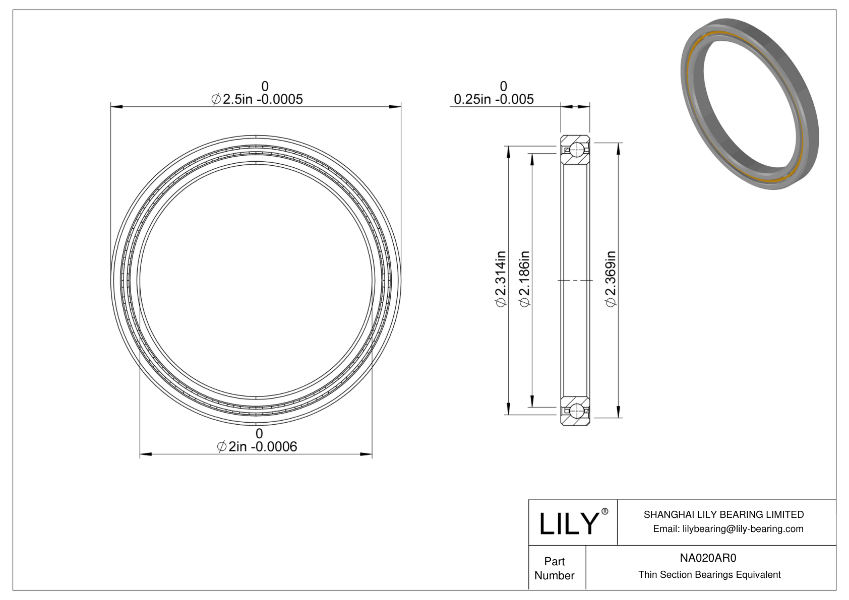 NA020AR0 Constant Section (CS) Bearings cad drawing