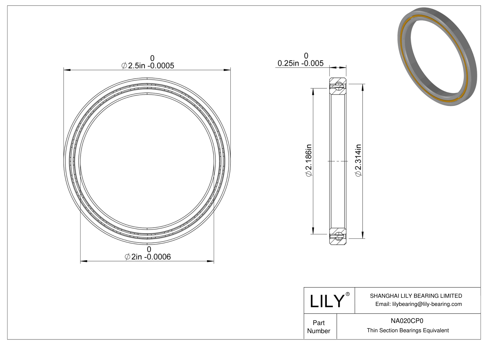 NA020CP0 Constant Section (CS) Bearings cad drawing