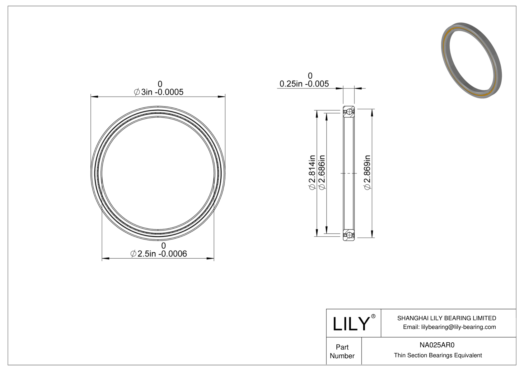 NA025AR0 Constant Section (CS) Bearings cad drawing