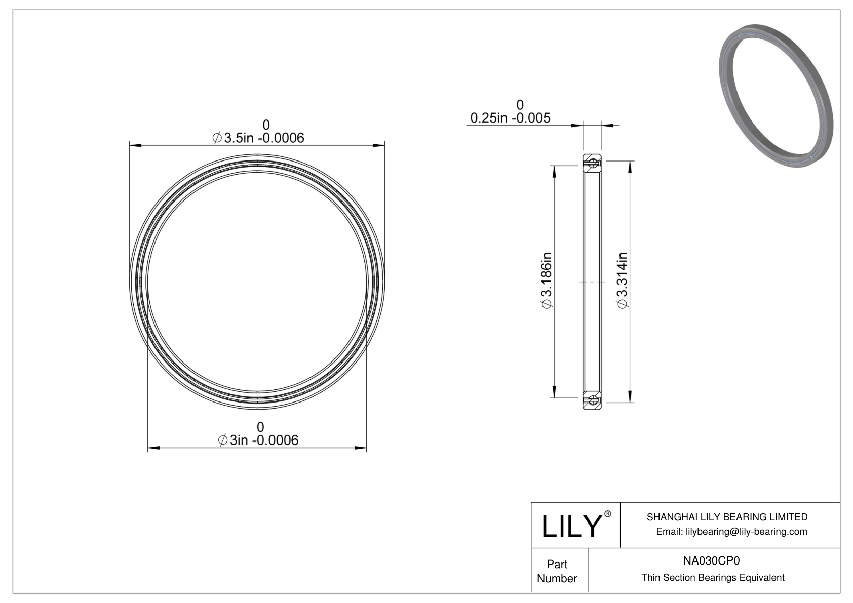 NA030CP0 Constant Section (CS) Bearings cad drawing
