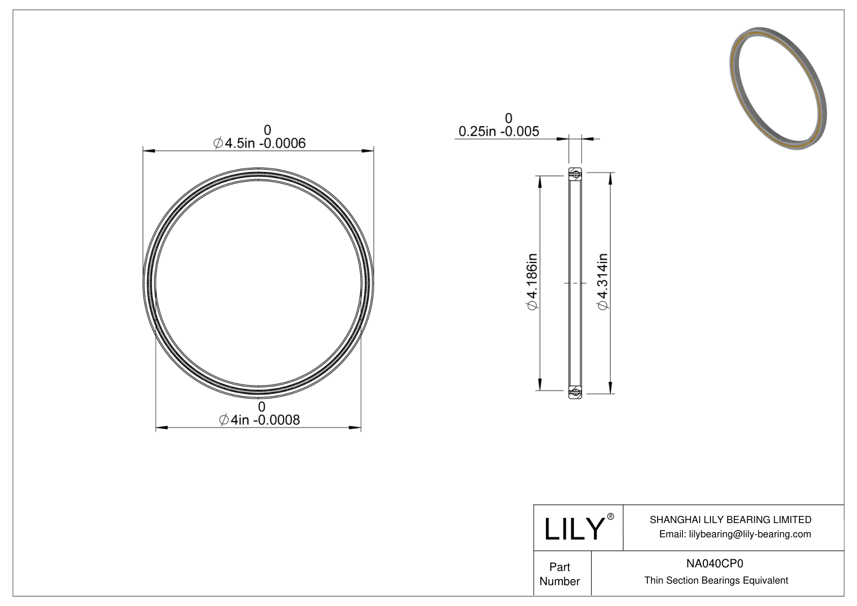 NA040CP0 Constant Section (CS) Bearings cad drawing