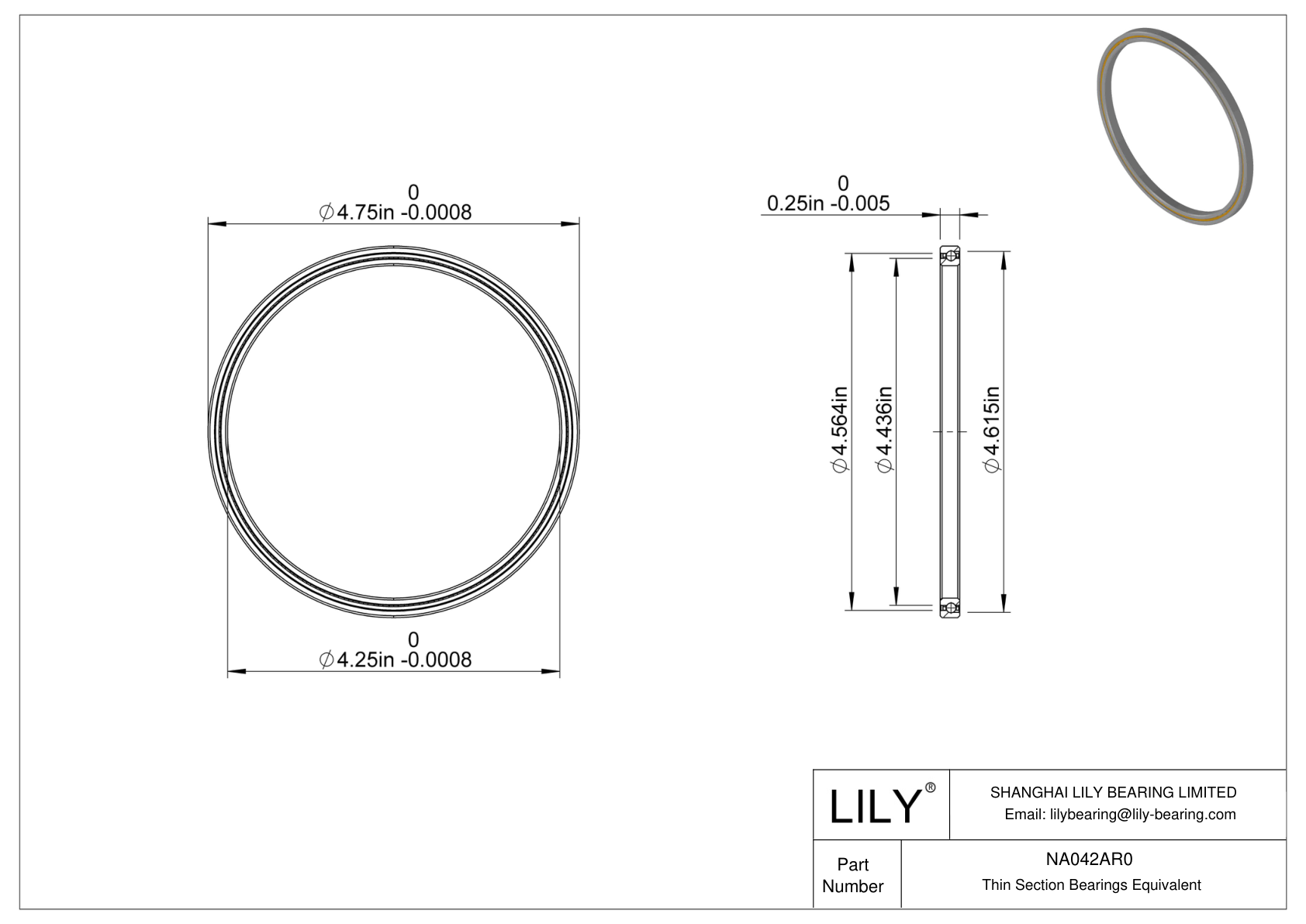 NA042AR0 Constant Section (CS) Bearings cad drawing