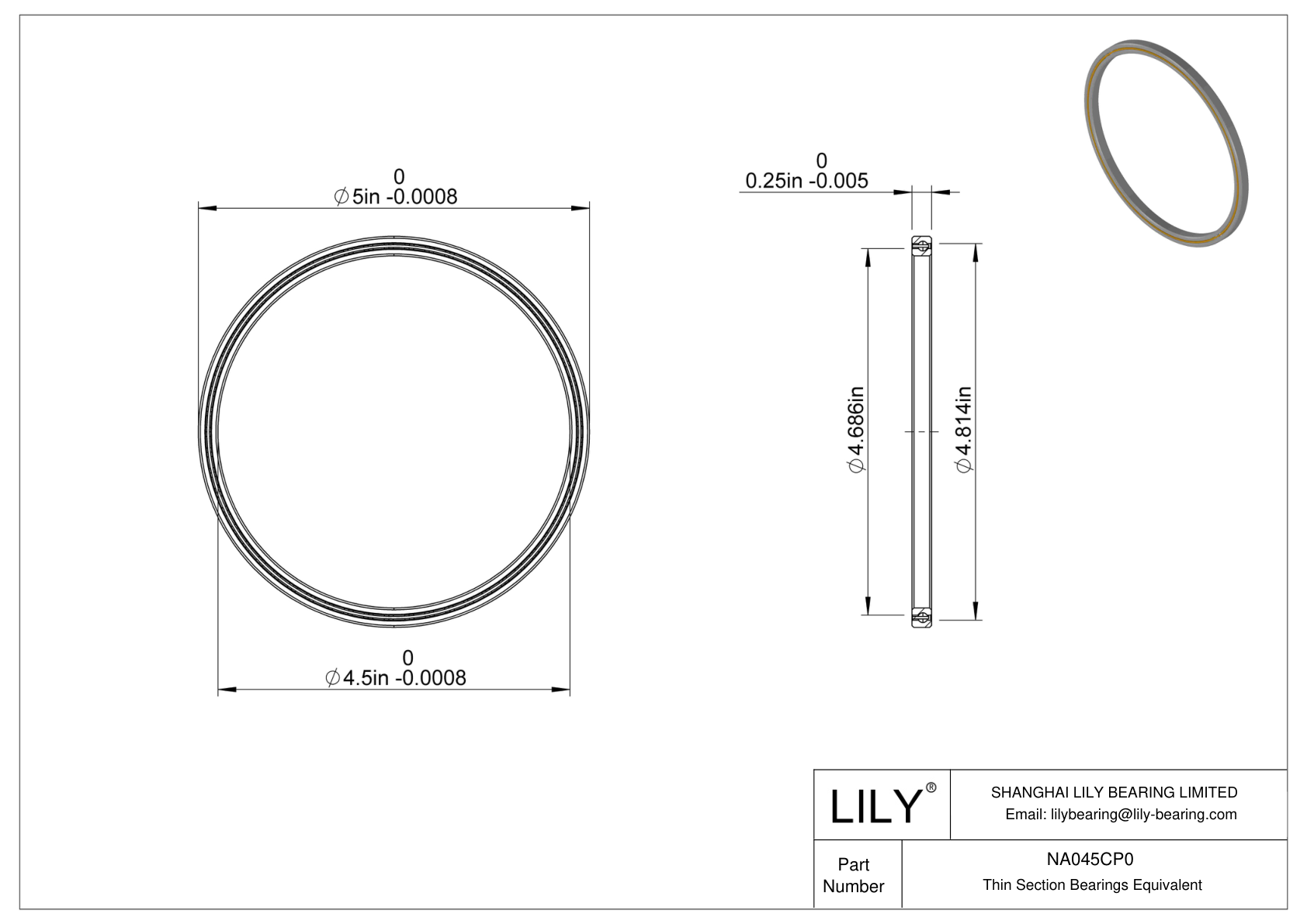 NA045CP0 Constant Section (CS) Bearings cad drawing