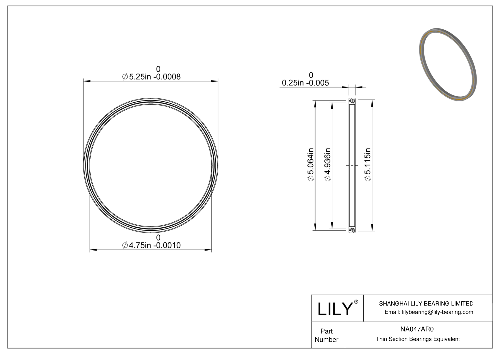 NA047AR0 Constant Section (CS) Bearings cad drawing