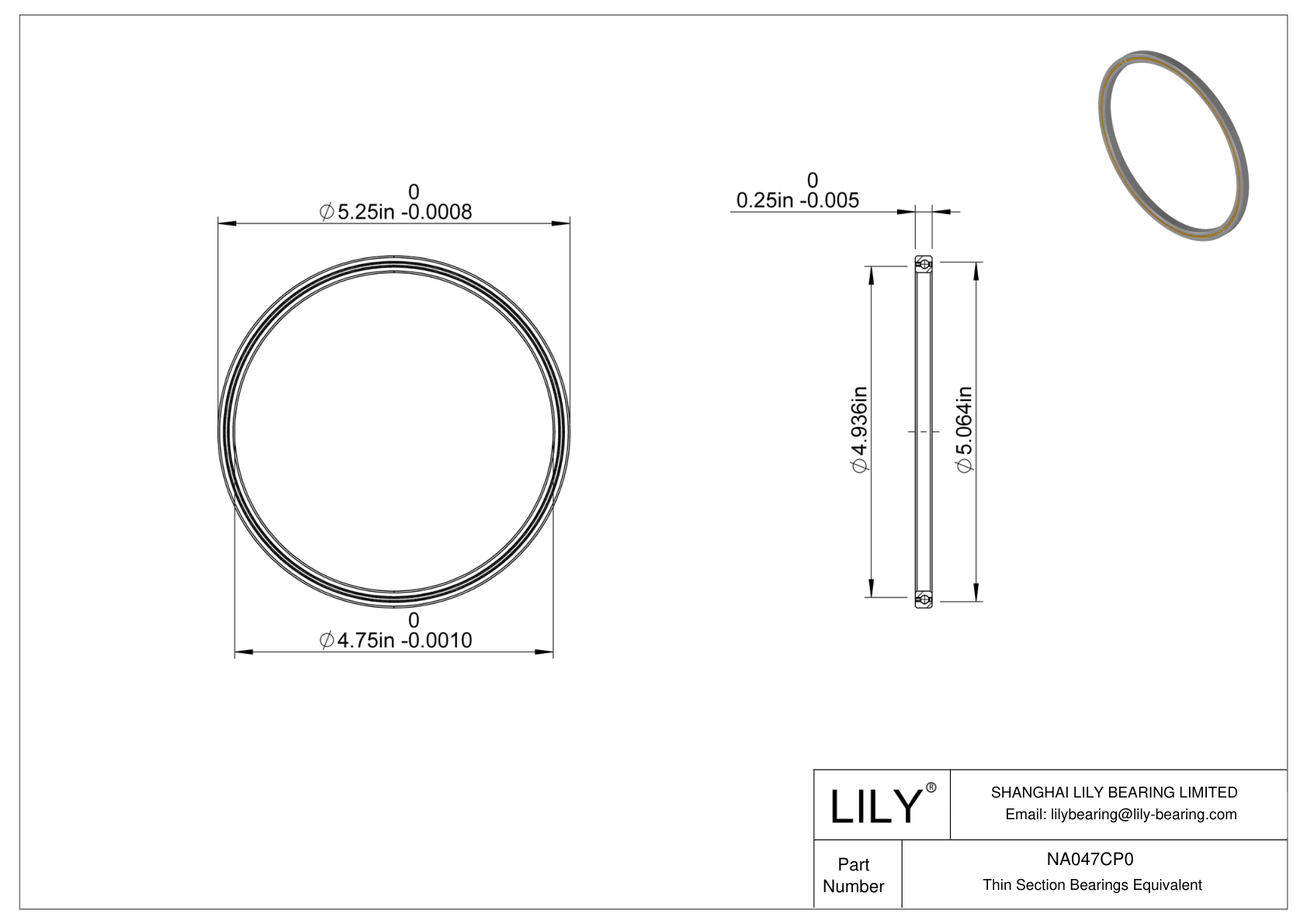NA047CP0 Constant Section (CS) Bearings cad drawing
