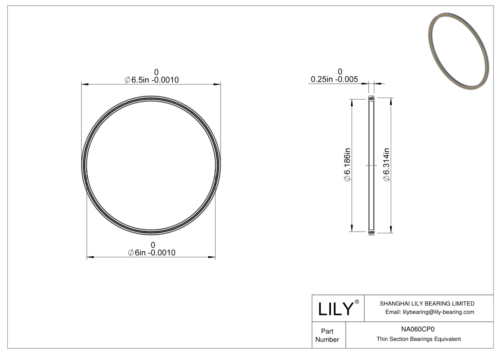 NA060CP0 Constant Section (CS) Bearings cad drawing