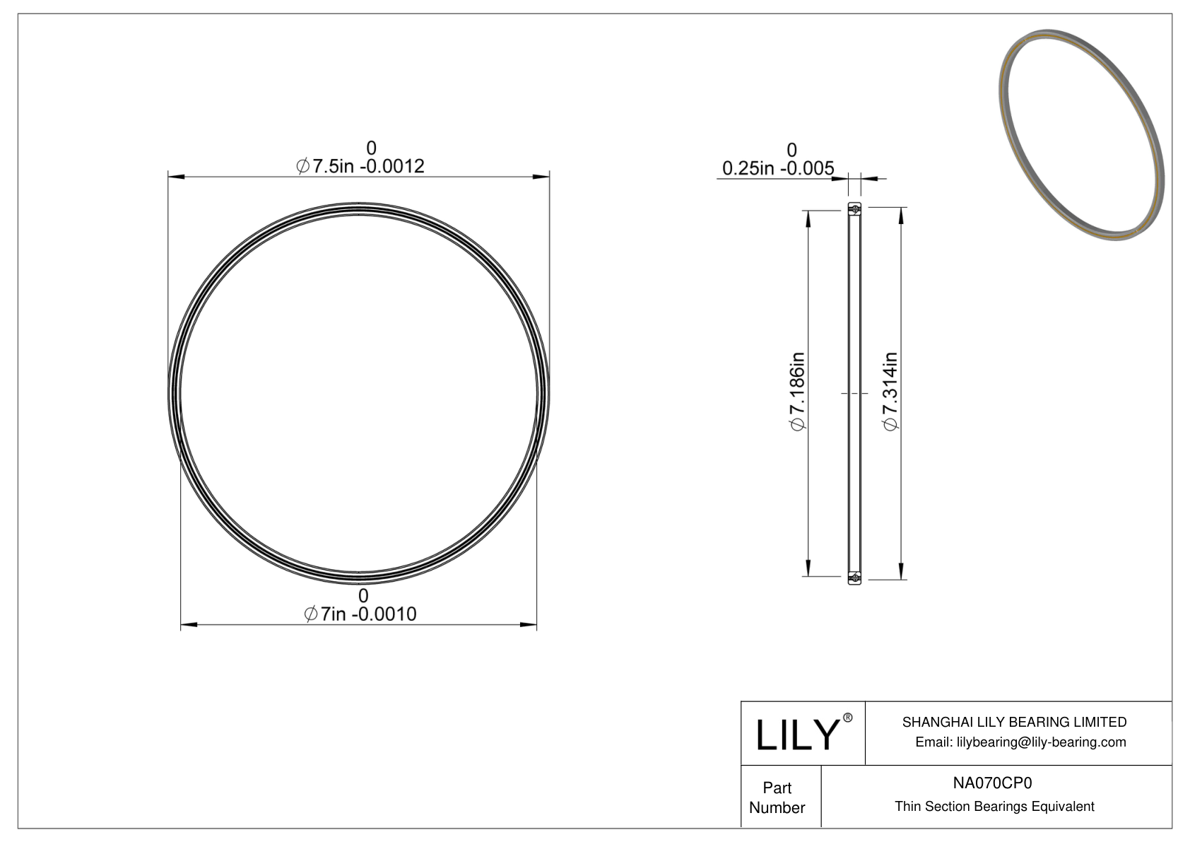 NA070CP0 Constant Section (CS) Bearings cad drawing