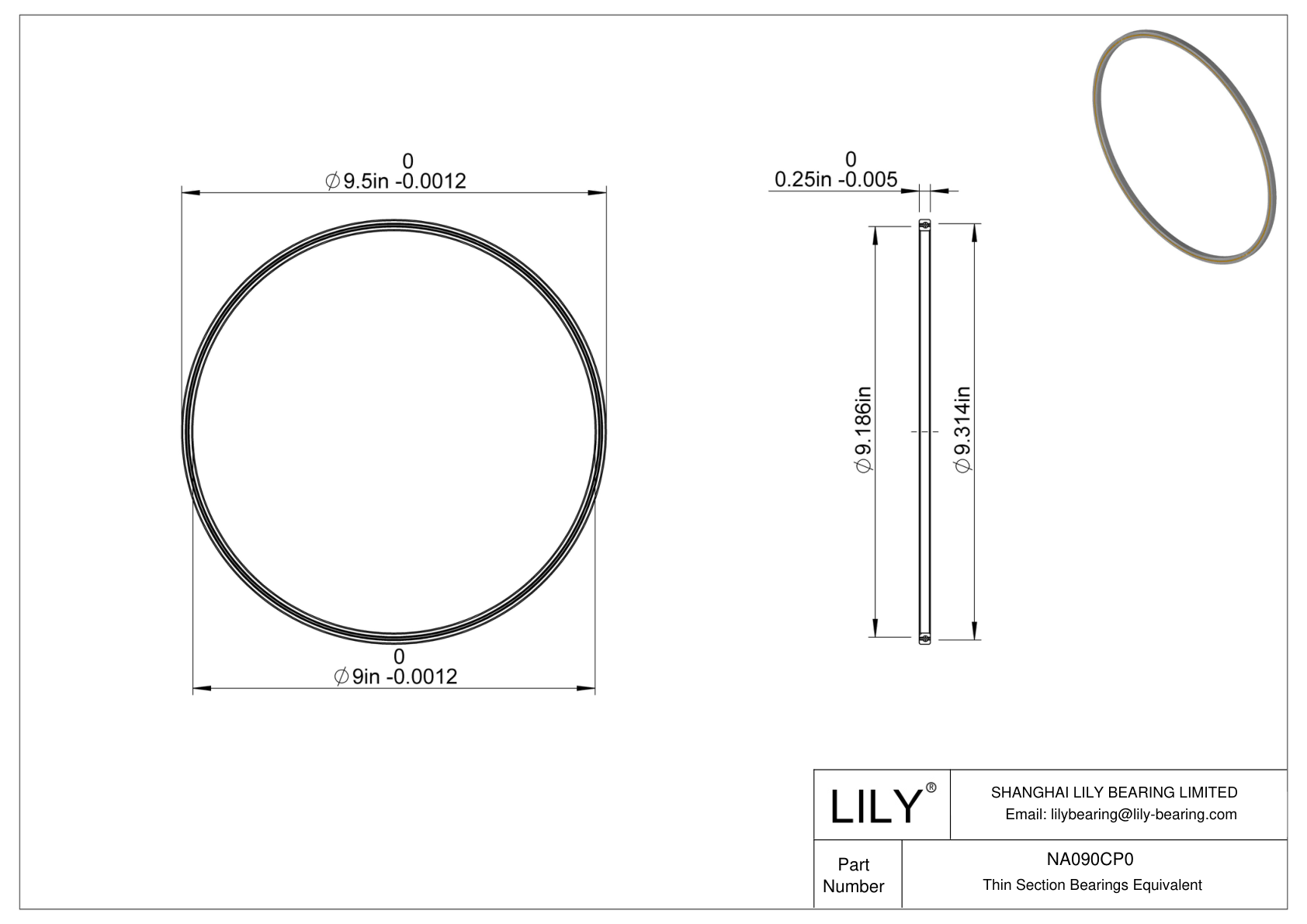 NA090CP0 Constant Section (CS) Bearings cad drawing