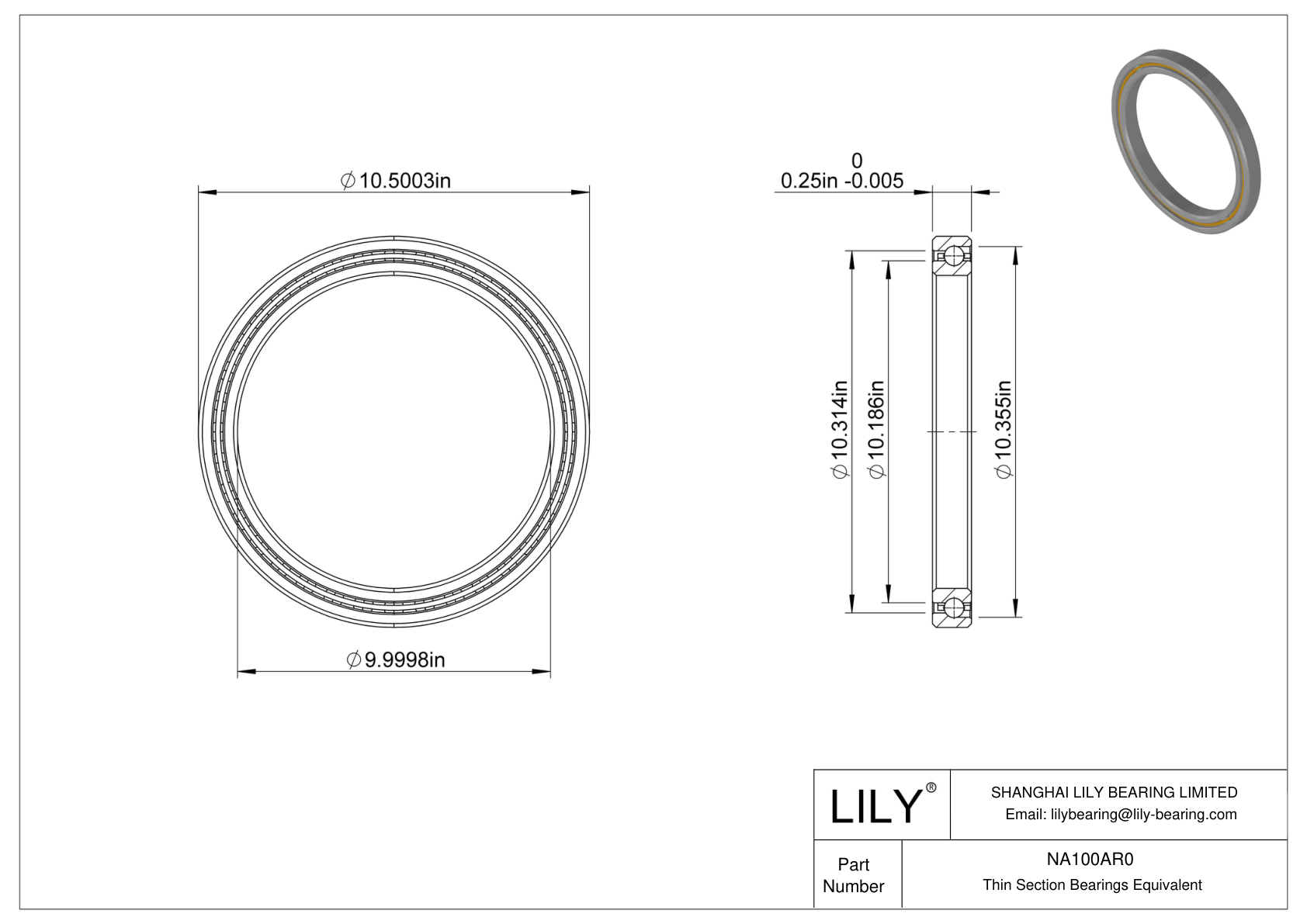 NA100AR0 Constant Section (CS) Bearings cad drawing