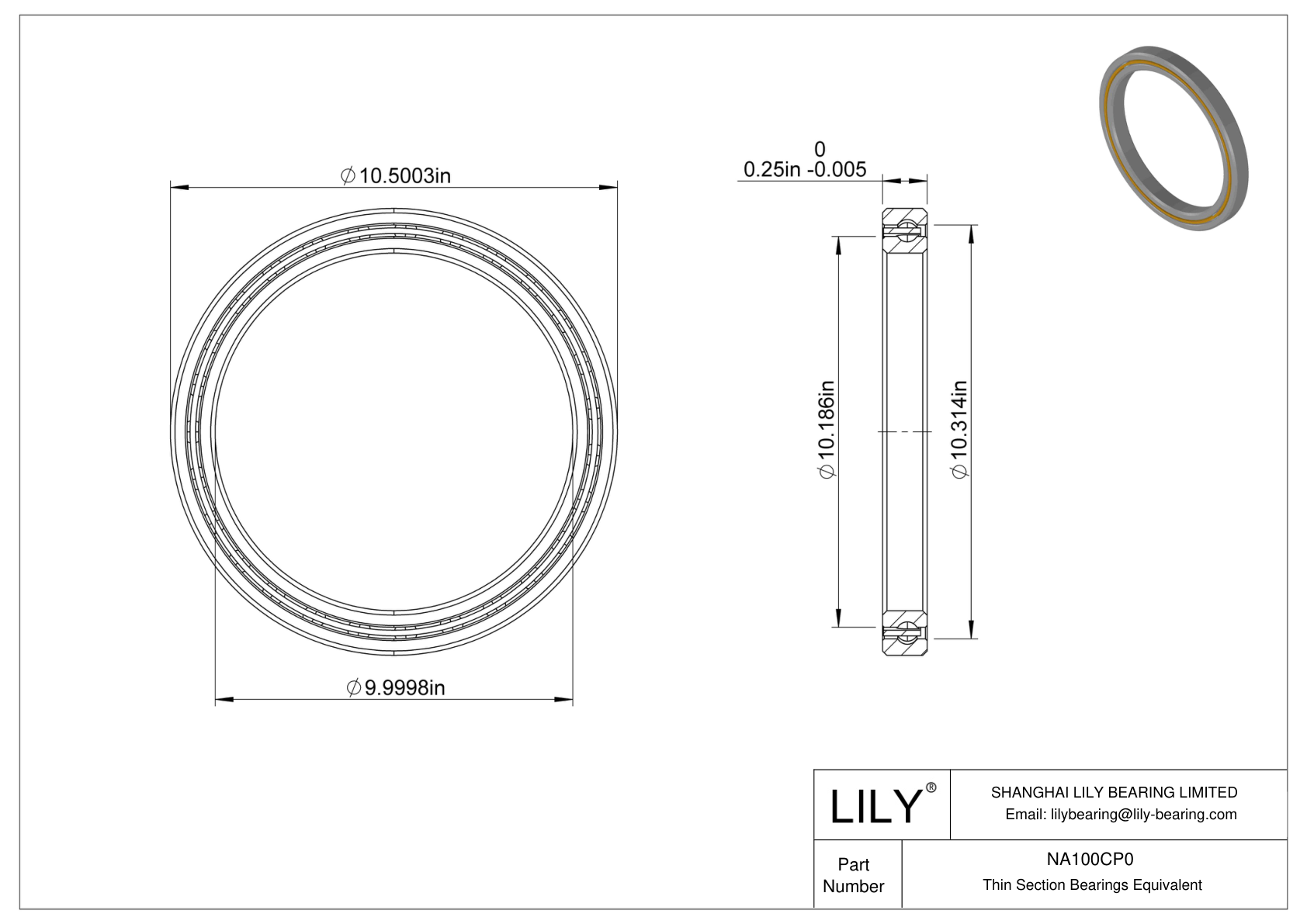 NA100CP0 Constant Section (CS) Bearings cad drawing