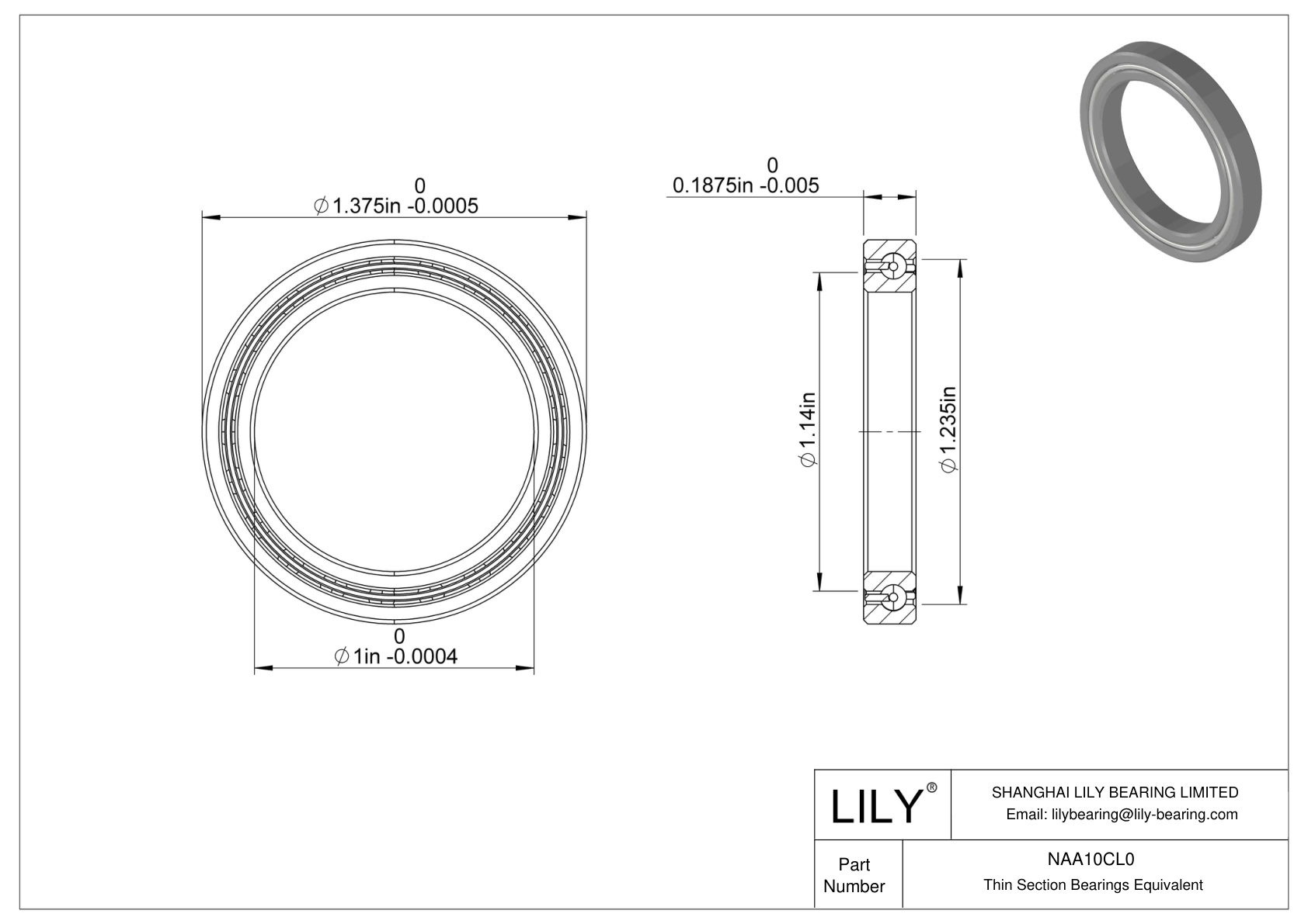 NAA10CL0 Constant Section (CS) Bearings cad drawing