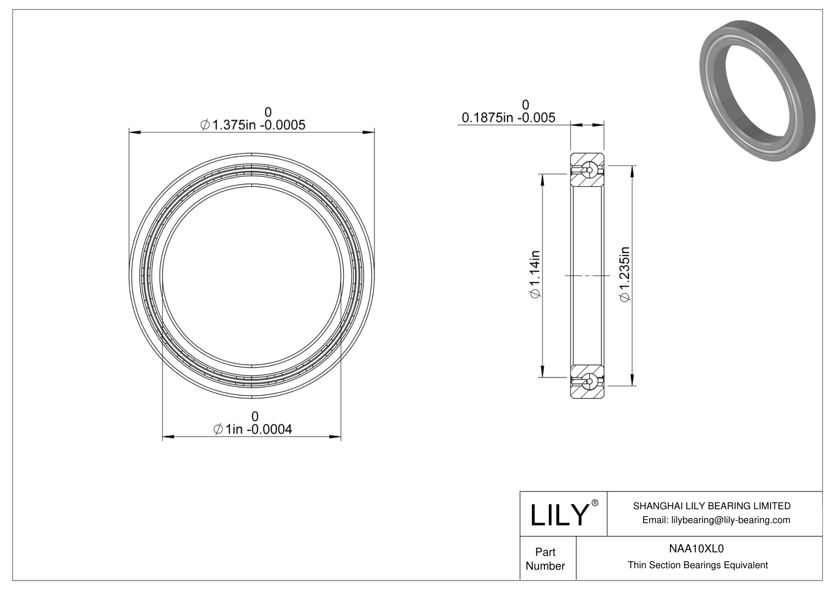 NAA10XL0 Constant Section (CS) Bearings cad drawing