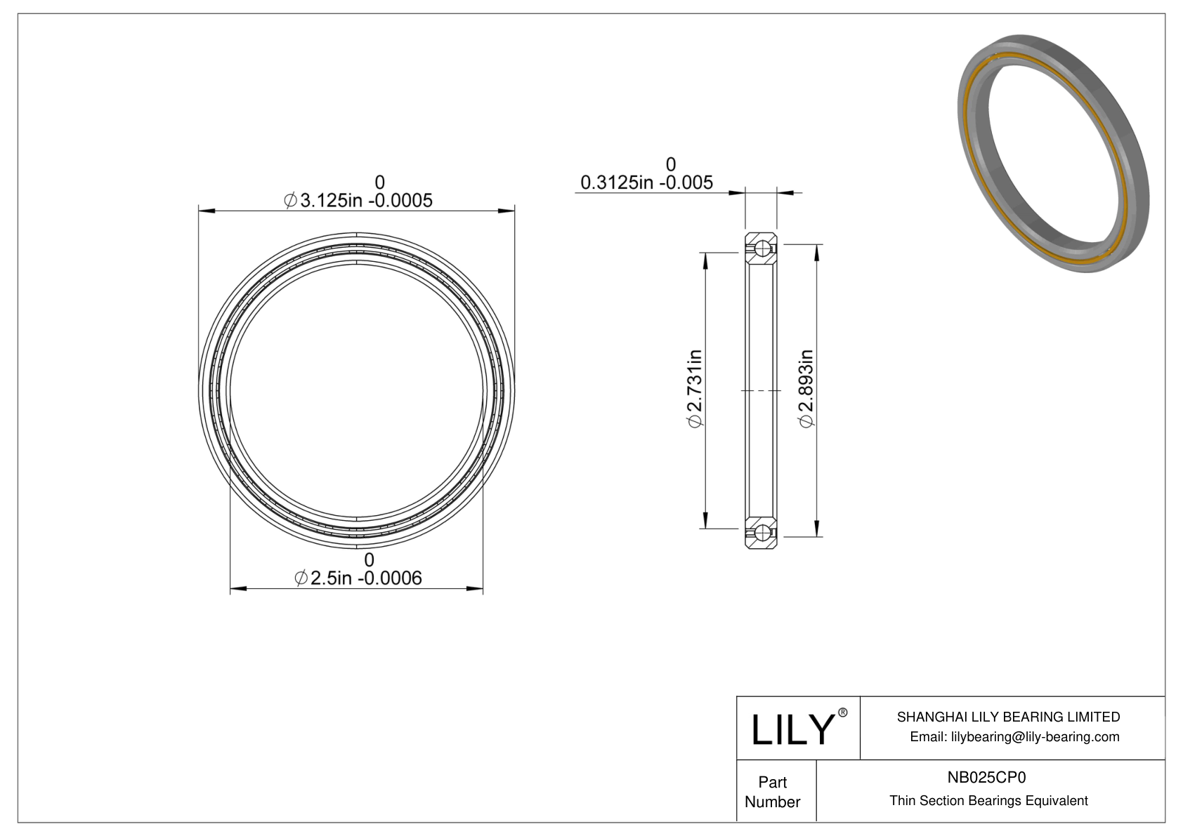 NB025CP0 Constant Section (CS) Bearings cad drawing