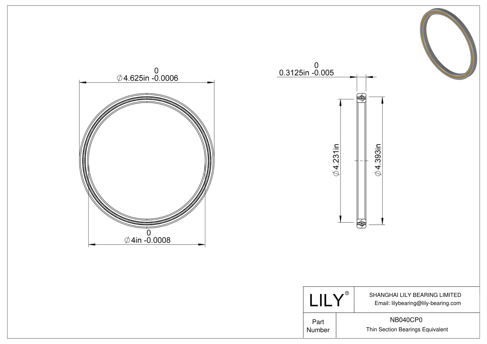NB040CP0 Constant Section (CS) Bearings cad drawing