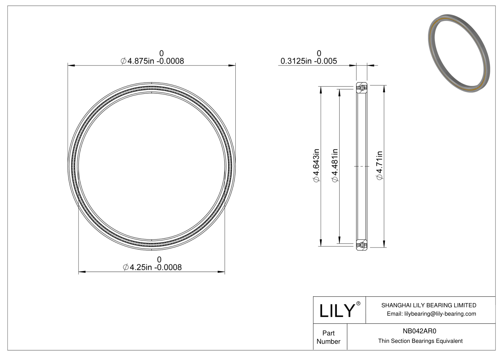 NB042AR0 Constant Section (CS) Bearings cad drawing