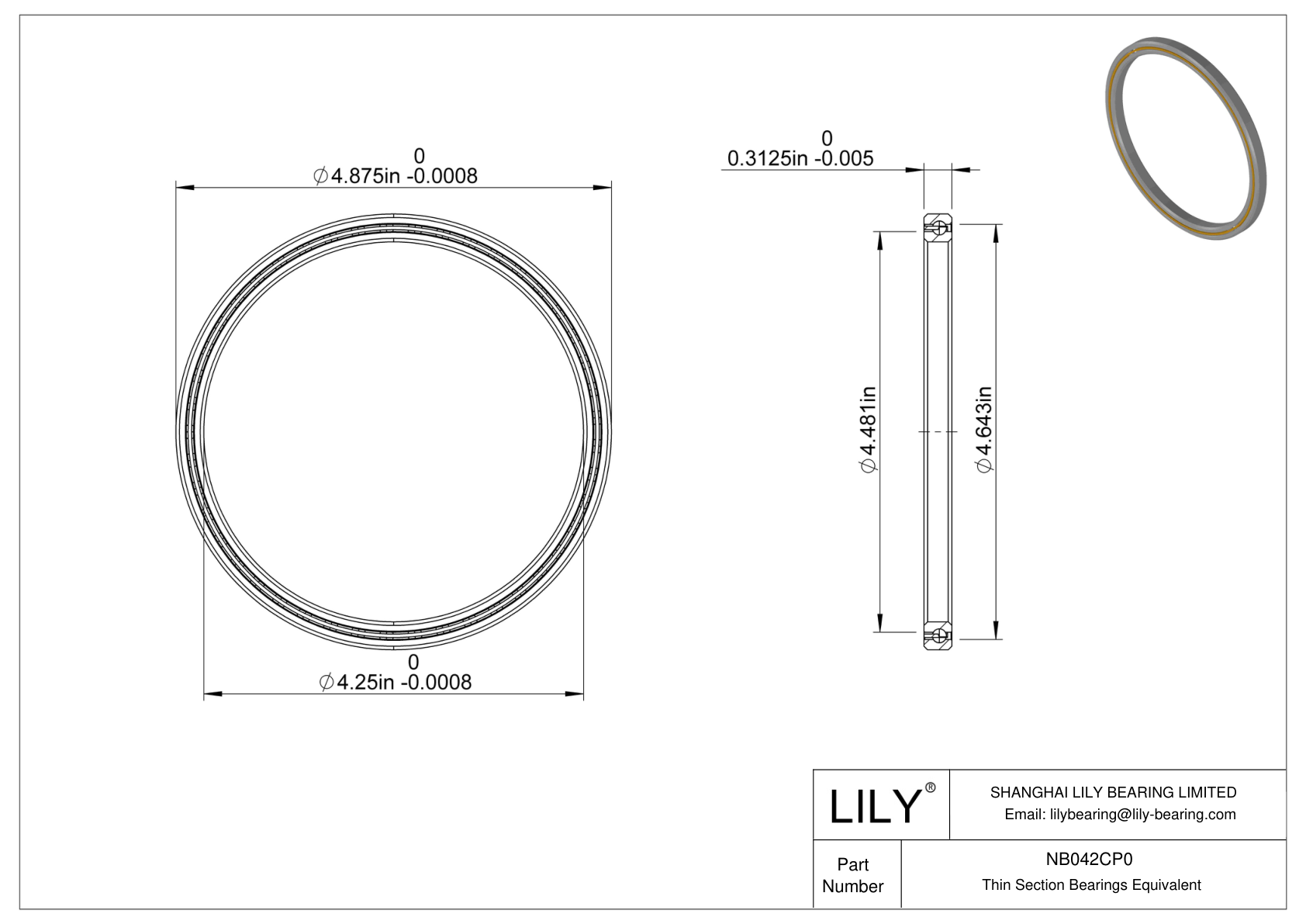 NB042CP0 Constant Section (CS) Bearings cad drawing