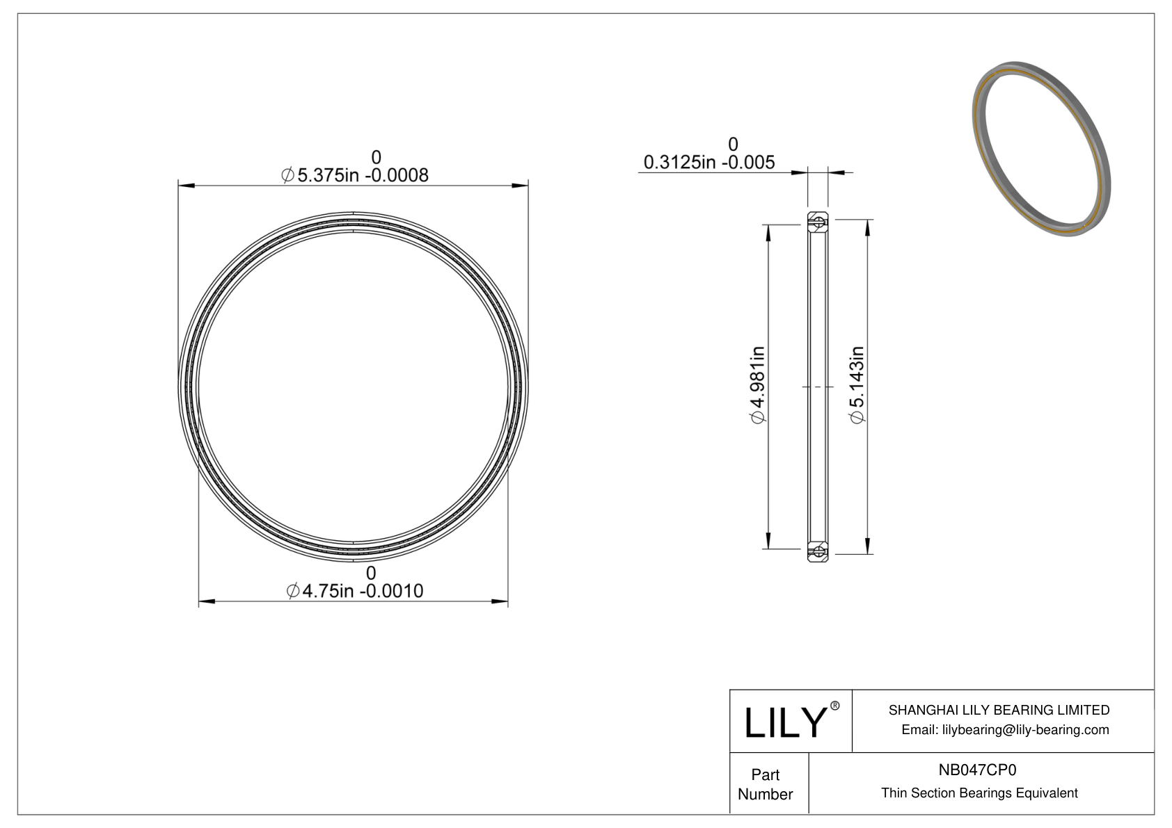 NB047CP0 Constant Section (CS) Bearings cad drawing