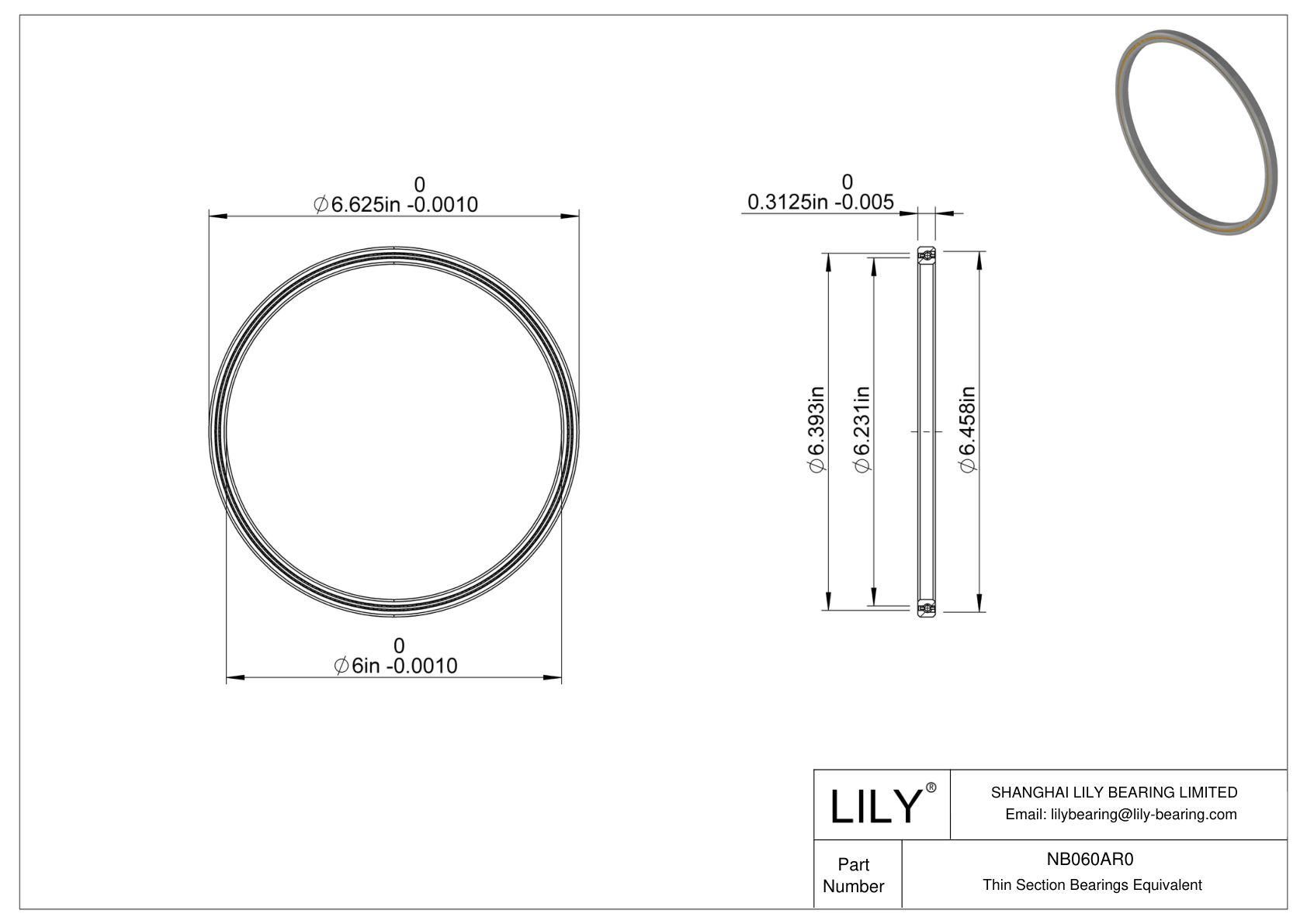 NB060AR0 Constant Section (CS) Bearings cad drawing