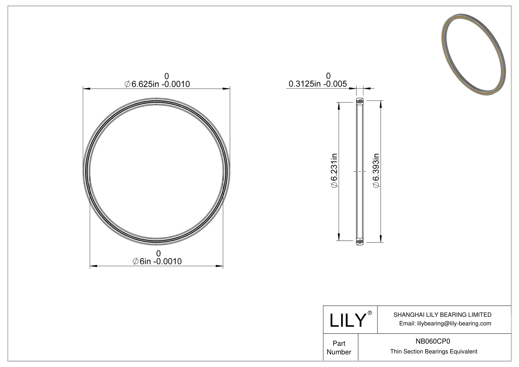 NB060CP0 Constant Section (CS) Bearings cad drawing