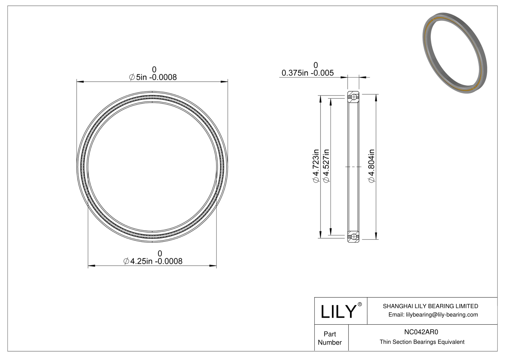 NC042AR0 Constant Section (CS) Bearings cad drawing
