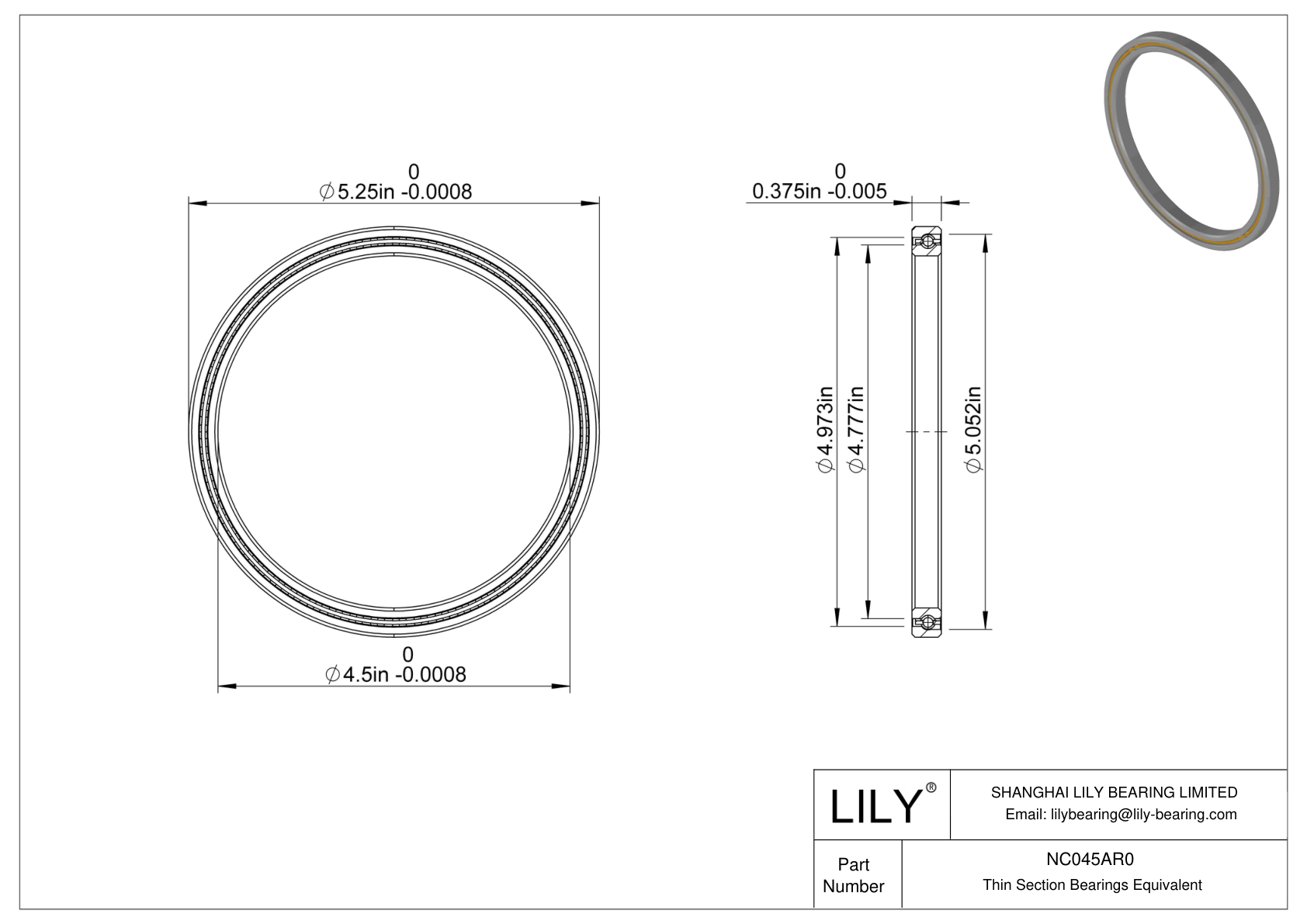 NC045AR0 Constant Section (CS) Bearings cad drawing