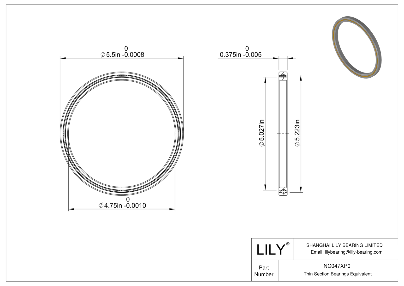 NC047XP0 Constant Section (CS) Bearings cad drawing