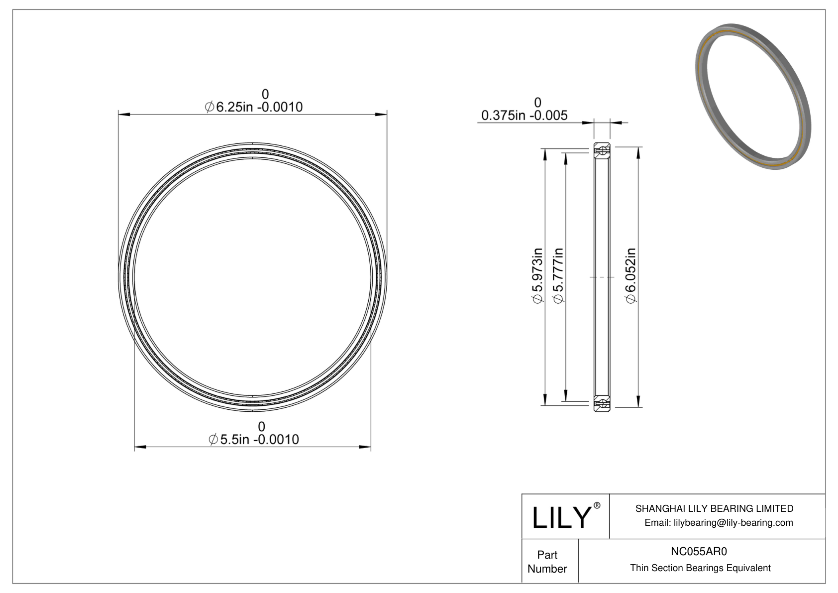 NC055AR0 Constant Section (CS) Bearings cad drawing