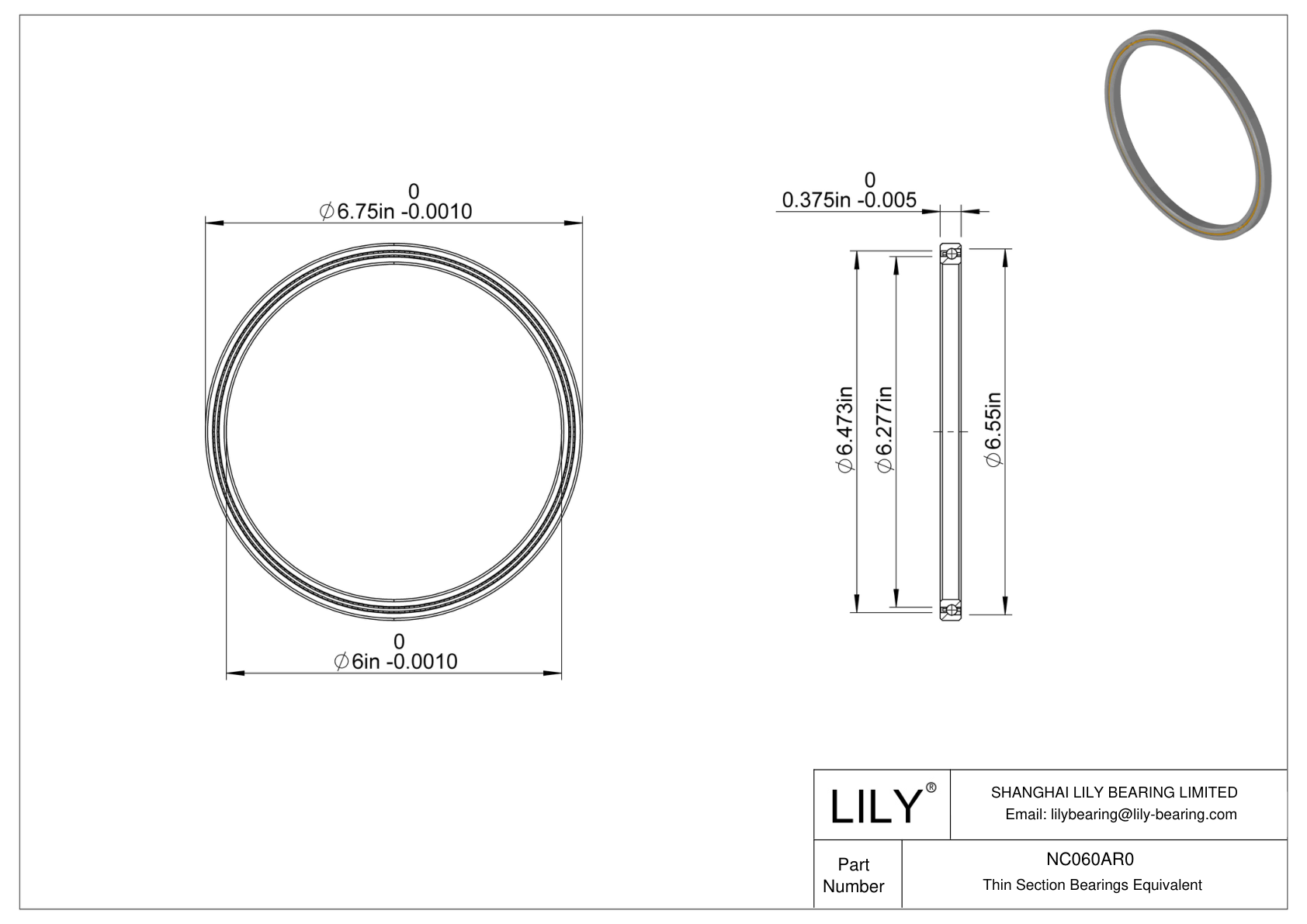 NC060AR0 Constant Section (CS) Bearings cad drawing
