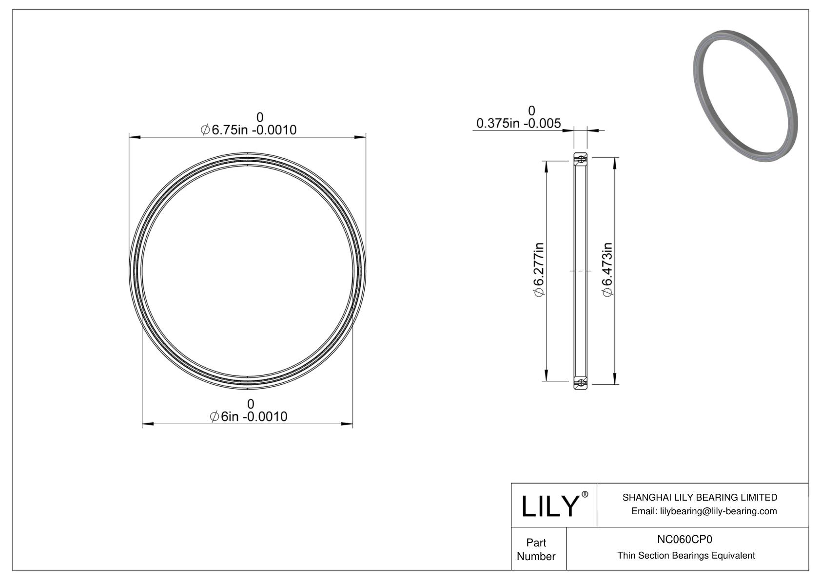 NC060CP0 Constant Section (CS) Bearings cad drawing