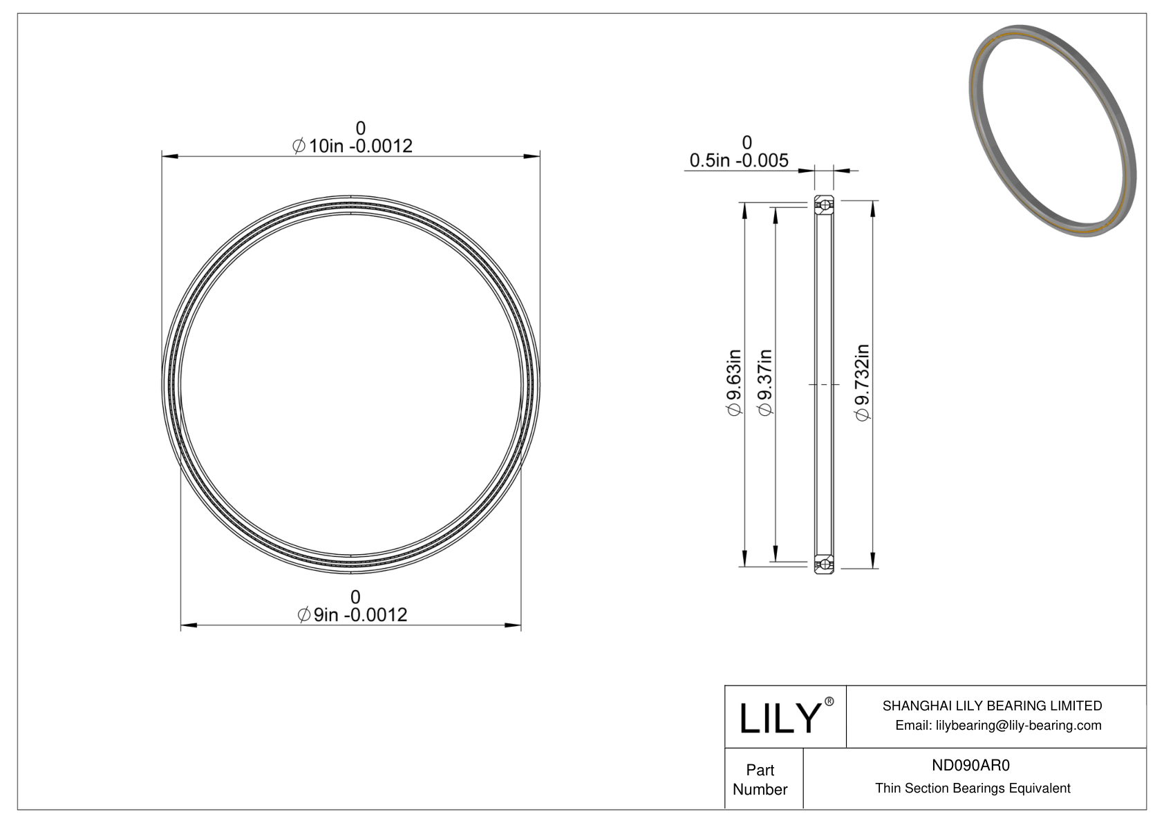 ND090AR0 Constant Section (CS) Bearings cad drawing
