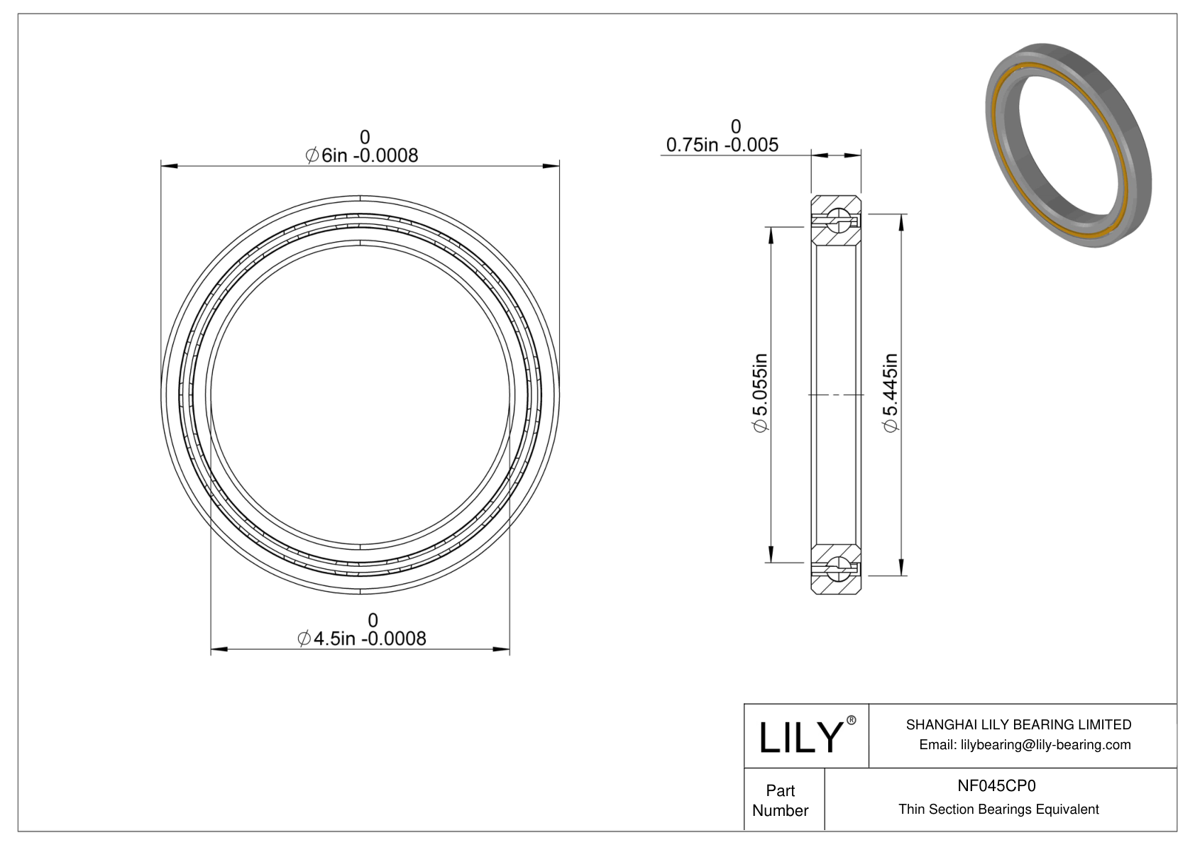 NF045CP0 Constant Section (CS) Bearings cad drawing