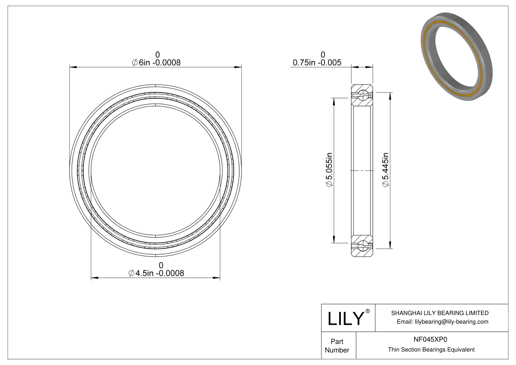 NF045XP0 Constant Section (CS) Bearings cad drawing