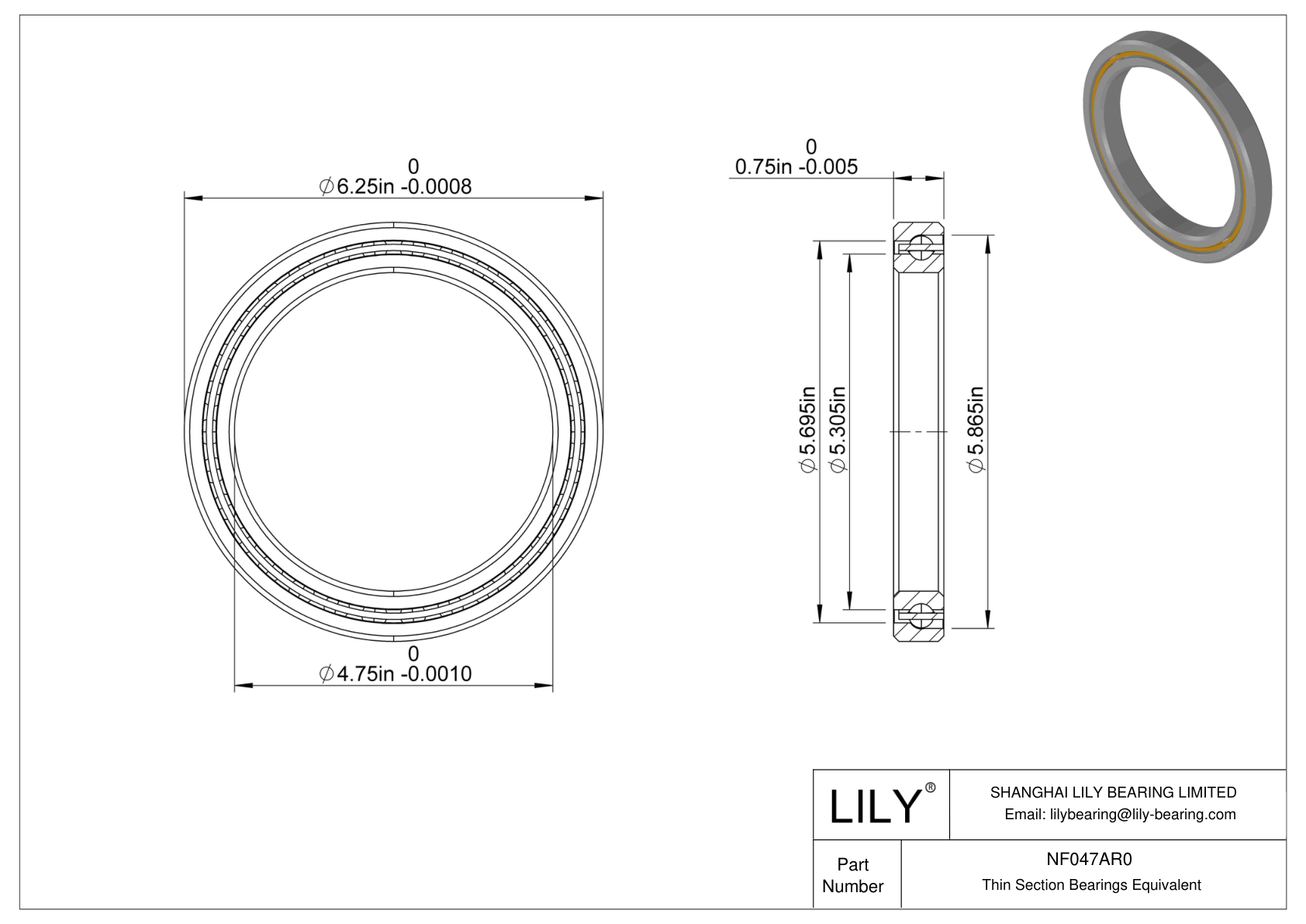 NF047AR0 Constant Section (CS) Bearings cad drawing