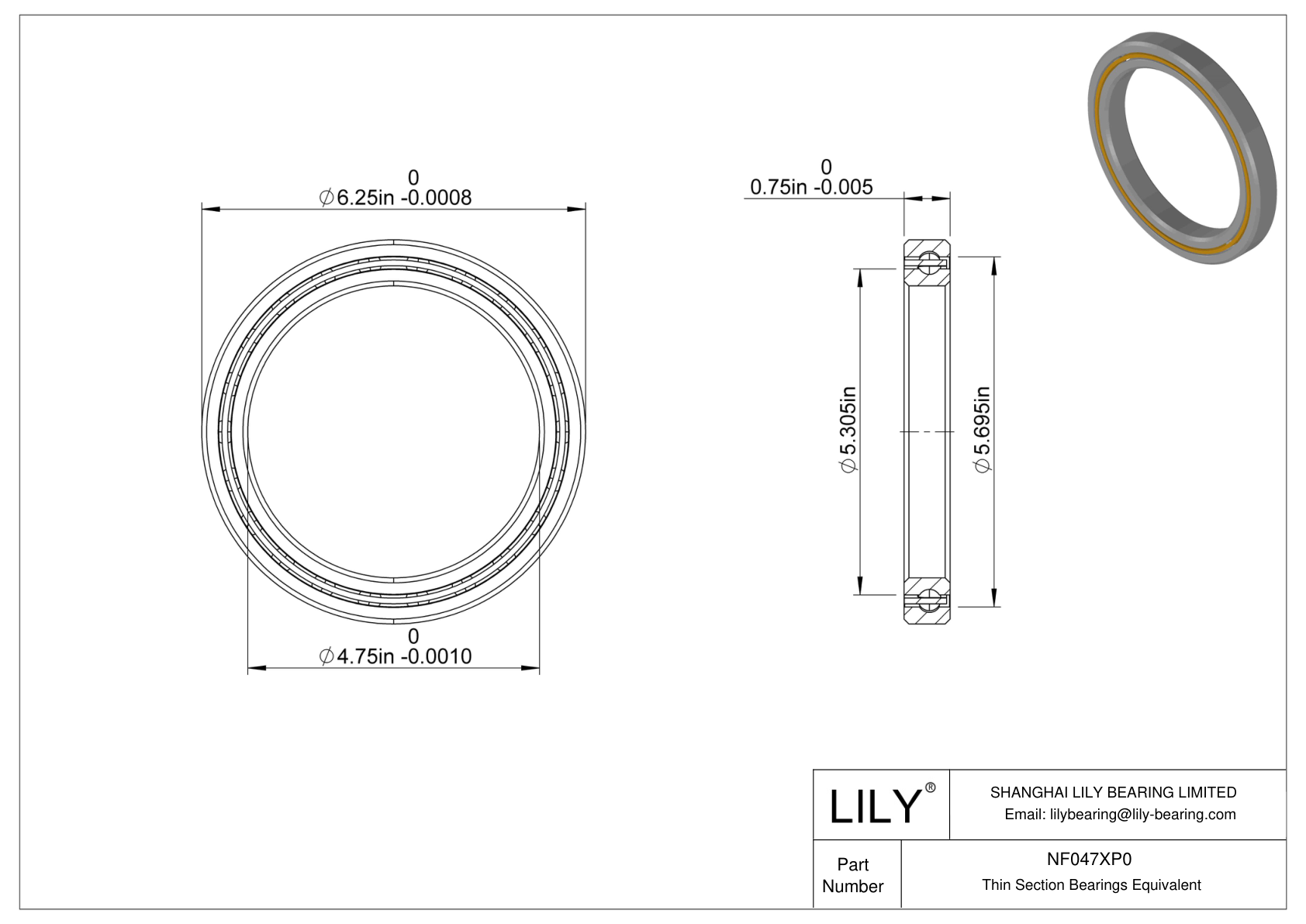 NF047XP0 Constant Section (CS) Bearings cad drawing
