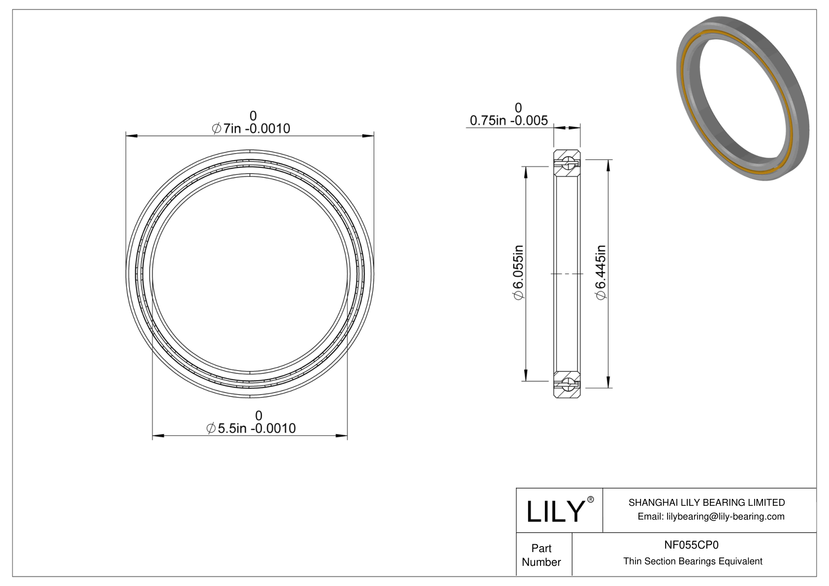 NF055CP0 Constant Section (CS) Bearings cad drawing