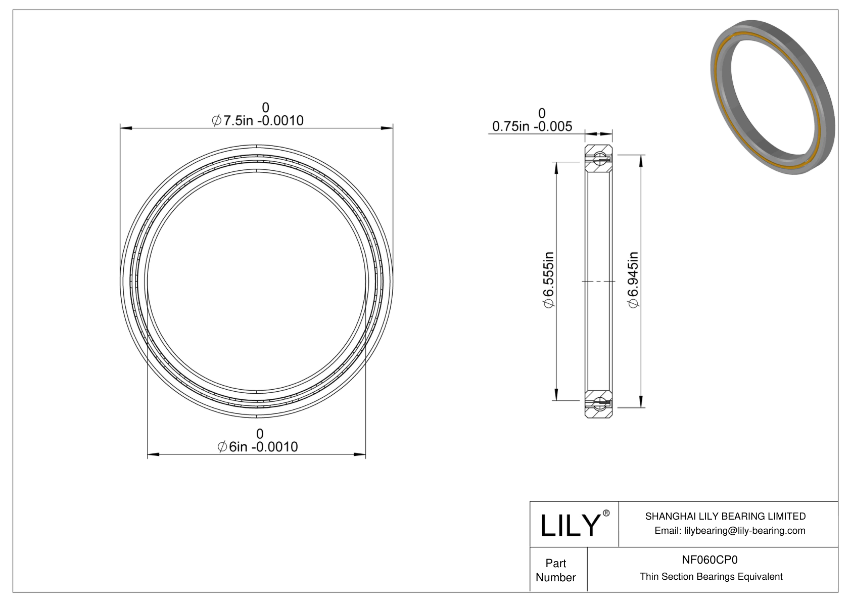 NF060CP0 Constant Section (CS) Bearings cad drawing