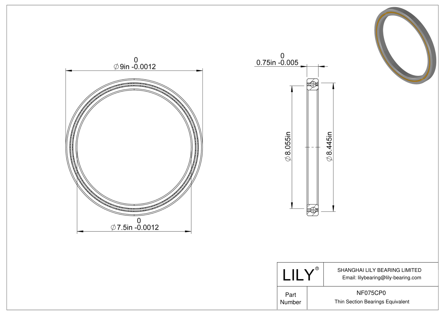 NF075CP0 Constant Section (CS) Bearings cad drawing