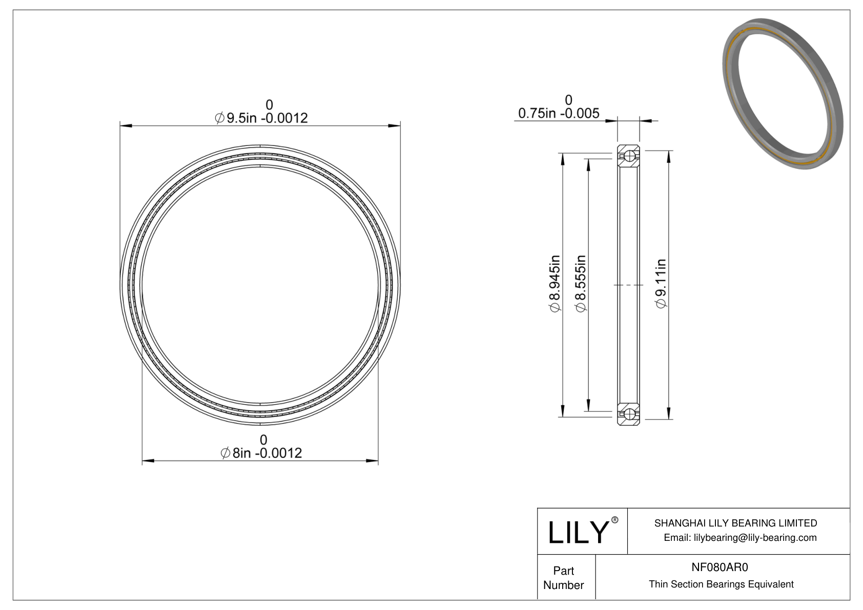 NF080AR0 Constant Section (CS) Bearings cad drawing